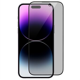 RURIHAI Til iPhone 14 Pro Max Anti-spion skærmbeskytter Hurtig vedhæftende 0,26 mm fuld lim høj aluminium-silicium glasfilm