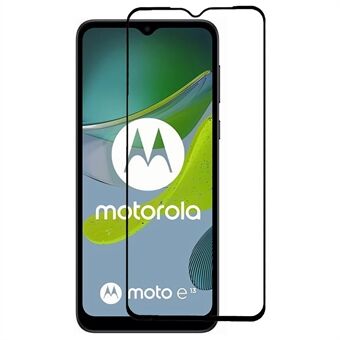 Til Motorola Moto E13 4G Skærmbeskytter Hærdet Glas Silke Udskrivning Fuld Dækning Fuld Lim Klar Film Splintfri Film