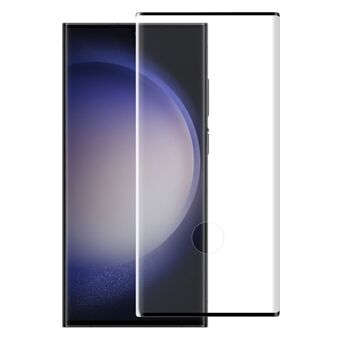 NORTHJO A+ til Samsung Galaxy S23 Ultra hærdet glasfilm sidelim fuld skærmbeskytter (understøtter oplåsning af fingeraftryk) - sort