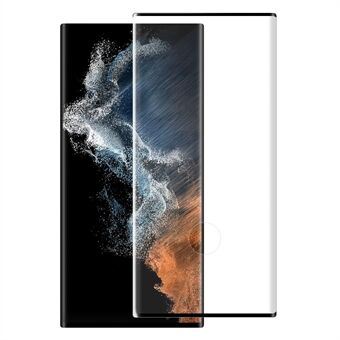 NORTHJO A+ til Samsung Galaxy S22 Ultra 5G Skærmbeskytter af hærdet glas, sidelimfilm (understøtter oplåsning af fingeraftryk) - Sort