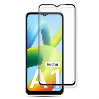 AMORUS Til Xiaomi Redmi A1 4G Fuld Cover Skærmbeskytter af hærdet glas Silketryk Fuld limfilm - Sort