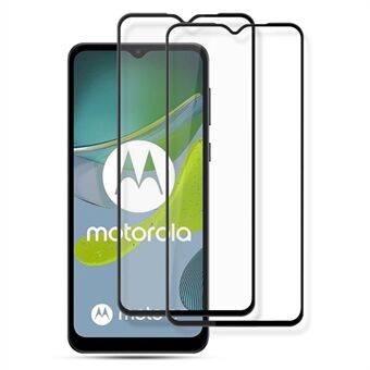 AMORUS 2 stk til Motorola Moto E13 4G silketryk Hærdet glas fuld skærmbeskytter Anti-ridse fuld limfilm - sort