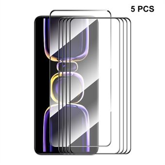 ENKAY HAT Prince 5 stk 0,26 mm 9H høj aluminium-silicium glasfilm til Xiaomi Redmi K60E 5G , Silkeprint 2,5D skærmbeskytter