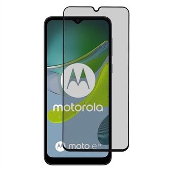 Til Motorola Moto E13 4G Privacy Screen Protector Fuld dækning Silke Printing Hærdet glasfilm (sidelim)