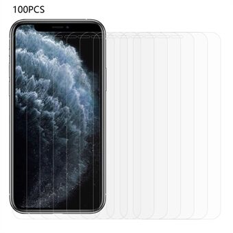 100 stk til iPhone 11 Pro Max 6,5 tommer hærdet glas beskyttelsesfilm Ultra klar fuld lim Arc Edge skærmbeskytter