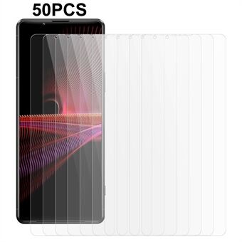 50 STK til Sony Xperia 1 III 5G hærdet glas 2,5D lysbue skærmbeskytter Anti-eksplosion 0,3 mm skærmfilm