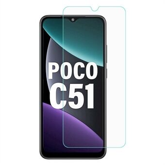 Telefonskærmbeskytter til Xiaomi Poco C51 4G, 2.5D Arc Edge Anti-eksplosion høj aluminium-silicium glasfilm
