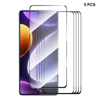 ENKAY HAT Prince 5 STK Skærmfilm til Xiaomi Poco F5 5G / Redmi Note 12 Turbo High Aluminium-silicium Glas 9H 2.5D 0.26mm Silke Printing Screen Protector