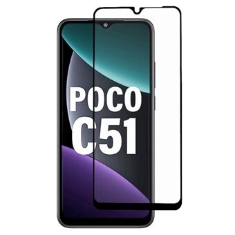 Til Xiaomi Poco C51 4G Silke Print Fuld Lim Fuld skærmbeskytter HD Klart hærdet glas telefonfilm