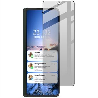 IMAK til Samsung Galaxy Z Fold5 5G skærmbeskytter af hærdet glas med fuld lim anti-spion telefonskærmfilm (nedskaleret version)
