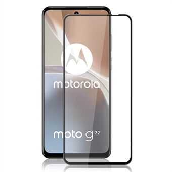 AMORUS til Motorola Moto G32 4G fuldlim skærmbeskytter Anti-ridse silkeudskrivning Hærdet glasfilm - sort