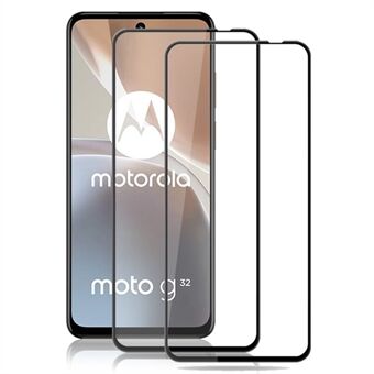 AMORUS 2 stk til Motorola Moto G32 4G Skærmbeskytter af hærdet glas Silketryk Fulddækkende Skærmfilm - Sort