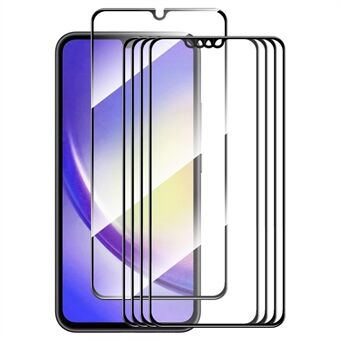 ENKAY HAT Prince 5 stk Høj aluminium-silicium glasfilm til Samsung Galaxy A25 5G Silkeprint 9H 2.5D skærmbeskytter