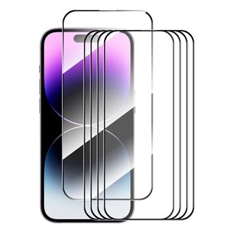 ENKAY HAT Prince 5 Stk Til iPhone 15 Pro Max 2.5D 0.26mm Ultra Clear Film Silke Print Høj aluminium-silikon glas skærmbeskytter