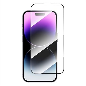 ENKAY HAT Prince Til iPhone 15 Pro Max 2,5D 0,26 mm Komplet skærmbeskytter Silketryk Fuldlim Høj aluminium-silicium glasfilm