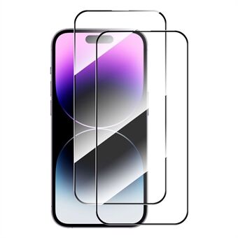 ENKAY HAT Prince 2 Stk Fuld Cover Film til iPhone 15 Pro , 2,5D 0,26mm Høj Aluminium-silikone Glas Silke Printing Screen Protector