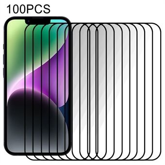100 stk HD boblefri film til iPhone 15 Plus , fuld cover Scratch hærdet glas skærmbeskytter