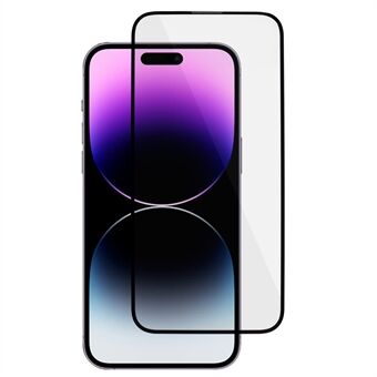 PDGD til iPhone 15 Pro Fuld dækning anti-støv film høj aluminium-silicium glas 3D bue Edge kold udskæring silke print skærmbeskytter