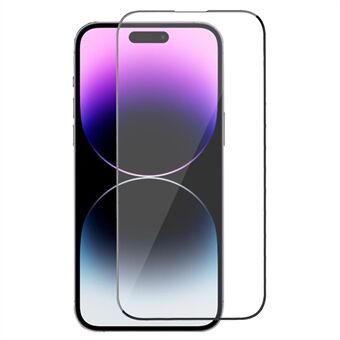 X-LEVEL Til iPhone 15 Pro 2.5D Fuldskærmsbeskytter i hærdet glas Ultraklart silketryk fuld limfilm