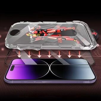 JRNLT til iPhone 14 Pro Max mat telefon skærmbeskytter Anti-eksplosion hærdet glas skærmfilm