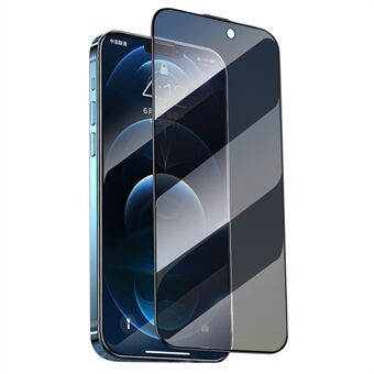 X-LEVEL Til iPhone 15 Pro Anti-spion Silke Print Fuld skærmbeskytter 2.5D fuld lim hærdet glasfilm