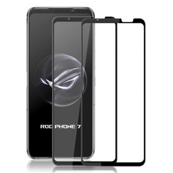 AMORUS 2stk skærmbeskytter til Asus ROG Phone 7 5G, fuldlim hærdet glas silketryk HD klar film - sort