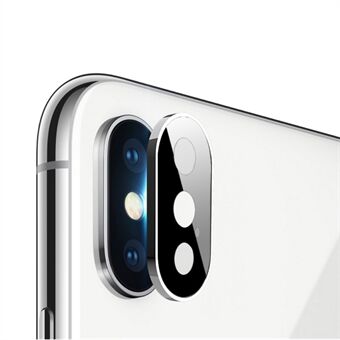 Metal Bumber + Hærdet glas Kamera Lens Ring Protector til iPhone X 