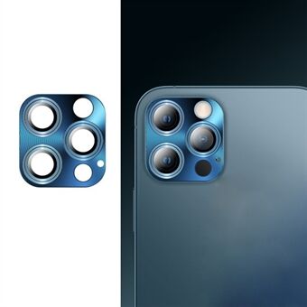 TOTU metalramme + hærdet glas kamera linsefilm til iPhone 12 Pro Max - Blå