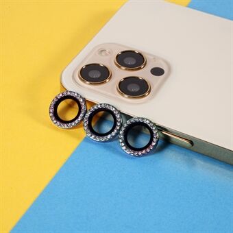 3 stk Crystal Lens Protector Cover [Color Random] til iPhone 11 Pro/11 Pro Max/12 Pro Lens Glas Metal Ring