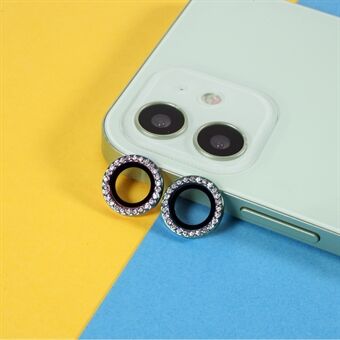 2 stk Bling Crystal Lens Glas Protector Cover Ring [Color Random] til iPhone 11/12 mini/12