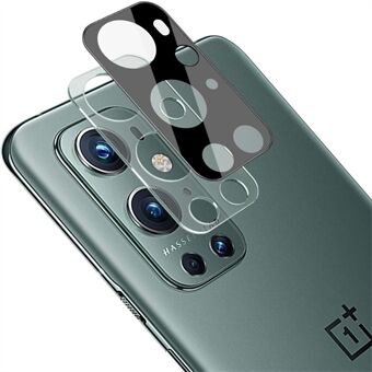 IMAK Ridsefast Slidfast HD-hærdet glas bagpå kamera linsefilm+ Akryl linsehætte (sort version) til OnePlus9 Pro 5G