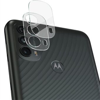 IMAK Anti-Scrach HD hærdet glas kamera linsebeskytter + akryl linsehætte til Motorola Moto E30 / E40