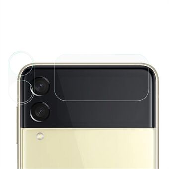 2 stk/sæt hærdet glas kamera linsefilm Høj gennemsigtighed fuld dækning 2-i-1 bagkamerabeskytter til Samsung Galaxy Z Flip3 5G