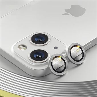 BENKS 2 stk/sæt Højt aluminium-silicium glas kamera linsecover film med metalramme til iPhone 13 mini /13 