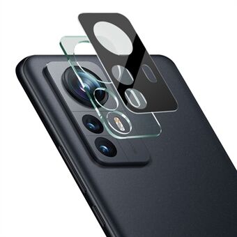 IMAK til Xiaomi 12 Pro HD klar anti-olie hærdet glas linsefilm + anti-ridse akryl linsehætte (sort version)