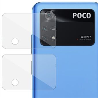 IMAK 2 stk/sæt til Xiaomi Poco M4 Pro 4G Slidfast No Bubble HD hærdet glas Kameralinsebeskytterfilm