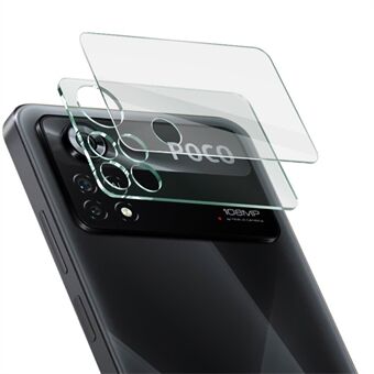 IMAK til Xiaomi Poco X4 Pro 5G Fuld dækning Høj gennemsigtighed Klart hærdet glas Kameralinsefilm + Akryllinsehætte