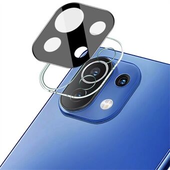 IMAK til Xiaomi Mi 11 Lite 4G/5G/11 Lite 5G NE/CC11 kameralinsebeskytter HD klar integreret hærdet glas linsefilm + akryl linsehætte (sort version)