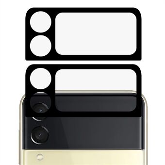 Til Samsung Galaxy Z Flip4 5G 2 Stk / Sæt Slidbestandig Præcis Udskæring Silke Printing Kamera Lens Protector 2.5D Arc Edge hærdet glasfilm