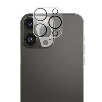 AMORUS Til iPhone 13 Pro  / 13 Pro Max  kameralinsebeskytter Fuldlim fuld dæksel Ultraklart silketryk hærdet glasfilm med sort natcirkel