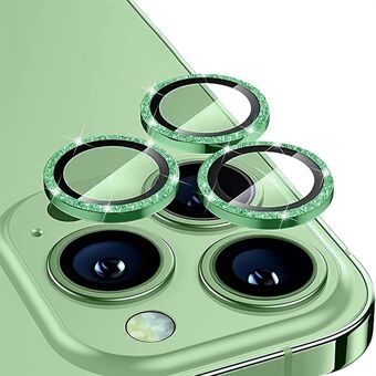 ENKAY HAT Prince Til iPhone 14 Pro  / 14 Pro Max  1 sæt bagkamera linsebeskytter Rhinestone Decor hærdet glas aluminiumslegering film