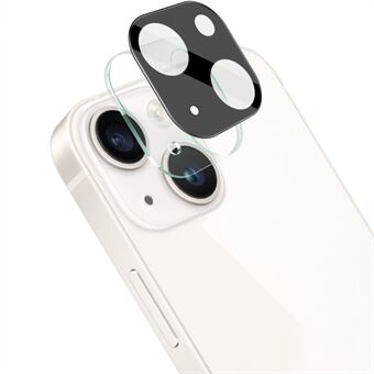 IMAK linsebeskytter i hærdet glas + akryl linsehætte til iPhone 14/14 Plus, anti-slid kamera linsefilm (sort version)