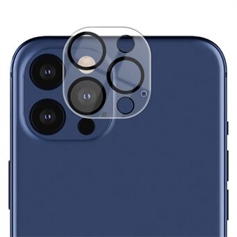 AMORUS HD kameralinsebeskytter til iPhone 12 Pro 6,1 tommer, silketryk Anti-ridse hærdet glas Kameralinsefilm med sort cirkel