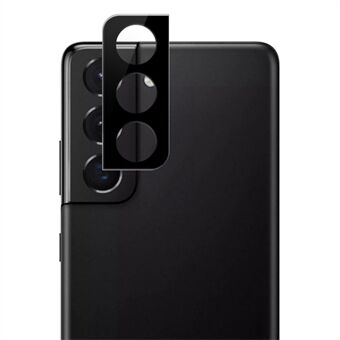 AMORUS kameralinsebeskytter til Samsung Galaxy S21 5G / S21+ 5G, anti-støv silkeudskrivning HD klart hærdet glas linsebeskyttelsesfilm - sort