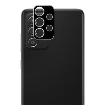 AMORUS til Samsung Galaxy A73 5G HD klar kameralinsebeskytter stødsikker silkeudskrivning Hærdet glas linsefilm - sort