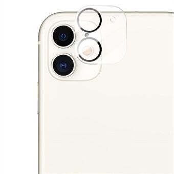 AMORUS til iPhone 11 6,1 tommer silkeprint HD kameralinsebeskytter Anti-fingeraftryk hærdet glas kamera linsecover med sort cirkel