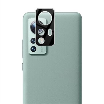 AMORUS Silke Printing Kamera Lens Beskytter Til Xiaomi 12 Pro 5G, brudsikker HD Klart hærdet glas Beskyttelsesfilm - Sort
