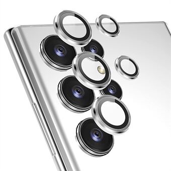 ENKAY HAT Prince Til Samsung Galaxy S23 Ultra 1 sæt kameralinsebeskytter aluminiumslegering hærdet glas natcirkel Ring cover