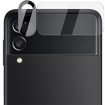 IMAK til Samsung Galaxy Z Flip4 5G hærdet glas linsefilm + akryl linsehætte (sort version) med lille glasbeskytter bagpå