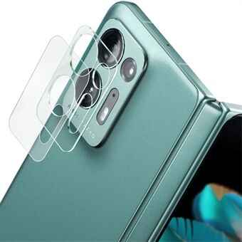IMAK Til Oppo Find N2 5G telefon bagkamera linsebeskytter Anti-ridse integreret hærdet glas Ultra klar linsefilm+akryl linsehætte